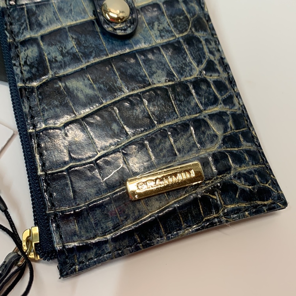 NWT🔥Beautiful Blue-Grey Brahmin Wallet slim size for small Brahmin Bags - Picture 4 of 11